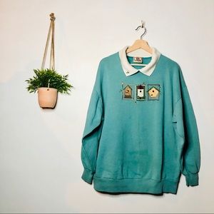 VTG MORNING SUN Bird Embroidered Sweatshirt